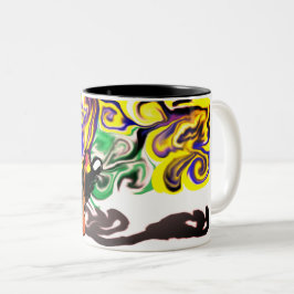 Taza Bicolor Noche de lobo estrellada