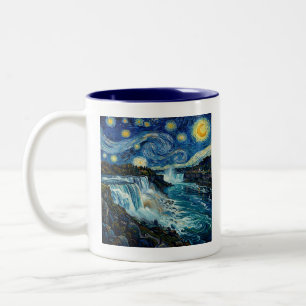 Taza Bicolor Noche estrellada Cataratas del Niágara
