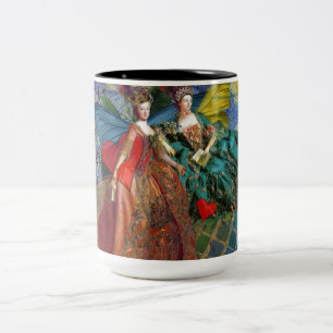 Taza Bicolor Noche estrellada Doncella Rococó Alas de Mariposa 
