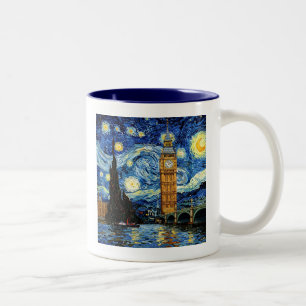 Taza Bicolor Noche estrellada Gran Ben Londres Inglaterra