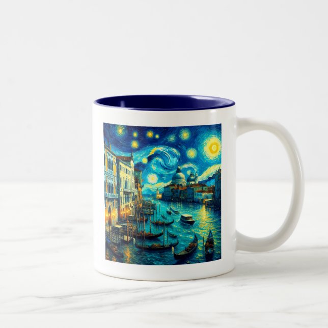 Taza Bicolor Noche estrellada Venecia Italia (Derecha)