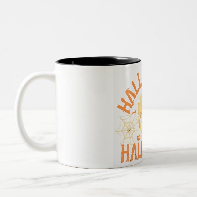 Taza Bicolor Noche fantasmal de Halloween | Feliz Halloween (Izquierda)