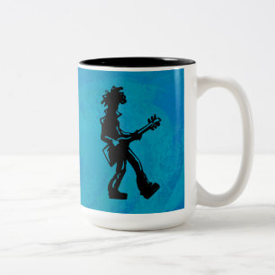 Taza Bicolor Noches de Boogie de Nueva York Guitar Azul