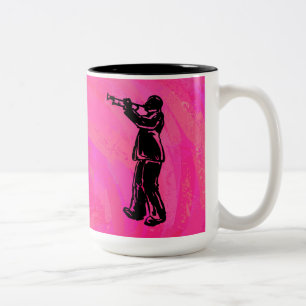 Taza Bicolor Noches de Boogie de Nueva York Trompeta Rosa calie