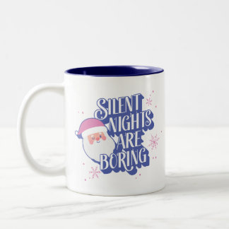 Taza Bicolor Noches Silenciosas Aburridas De Santa Emoji De Inv