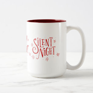 Taza Bicolor Noches silenciosas tipografía de Navidades moderno