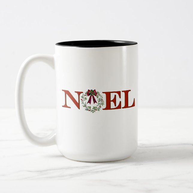 Taza Bicolor Noel con corona (Izquierda)