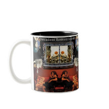 Noir Collage Mug –Dialogue Over Coffee