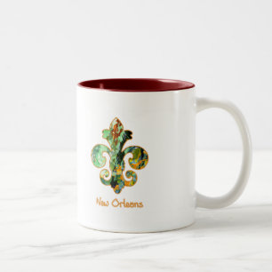 Taza Bicolor NOLA pintó la flor de lis (6)