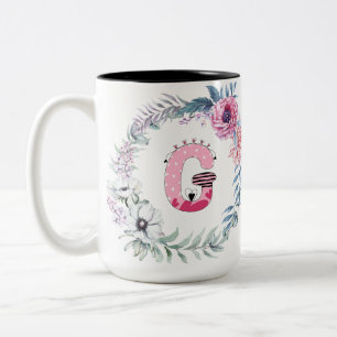 Taza Bicolor Nombre alfabeto "G"