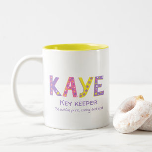 Taza Bicolor Nombre de chicas kaye que significa estrellas de f