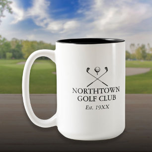 Taza Bicolor Nombre de Club de Golf Clásico Personalizado