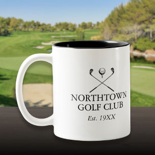Taza Bicolor Nombre de club de golf clásico personalizado