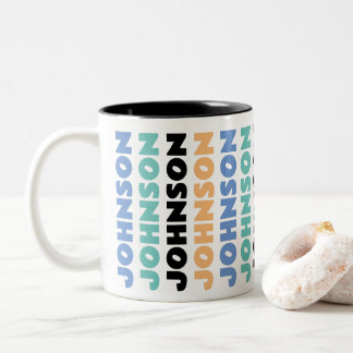 Taza Bicolor Nombre de familia personalizado de retro
