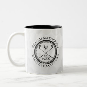 Taza Bicolor Nombre de Golf Club Clásico Personalizado