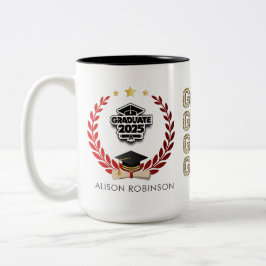 Taza Bicolor Nombre de graduado de oro personalizado y regalo d