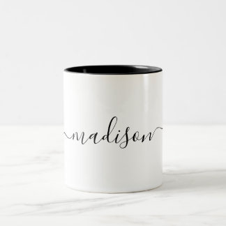 Taza Bicolor Nombre de guión Minimalista moderno de moda