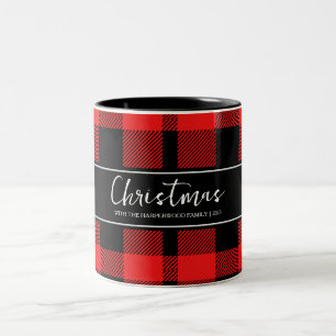 Taza Bicolor Nombre de la familia de Navidades Minimalistas col