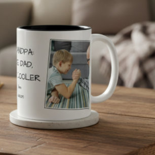 Taza Bicolor Nombre de la foto Abuelo como papá pero más genial