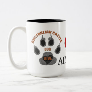 Taza Bicolor Nombre de la raza de perro de ganado bovino austra