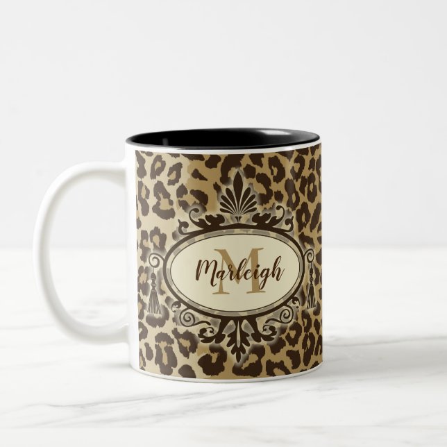 Taza Bicolor Nombre de monograma del Personalizado de impresión (Izquierda)