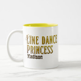 Taza Bicolor Nombre de oro de princesa de baile de línea