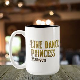 Taza Bicolor Nombre de oro de princesa de baile de línea