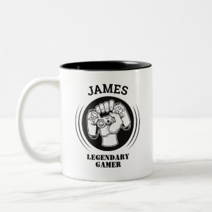 Taza Bicolor Nombre de regalo Personalizado Funny Gaming Geek C