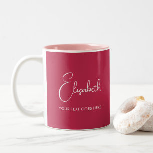 Taza Bicolor Nombre de secuencia de comandos personalizada Colo