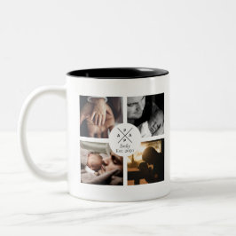 Taza Bicolor Nombre del bebé personalizado de papá y tazón foto