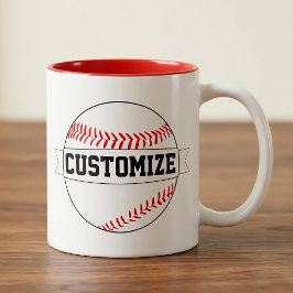 Taza Bicolor Nombre del equipo del Personalizado de béisbol y v