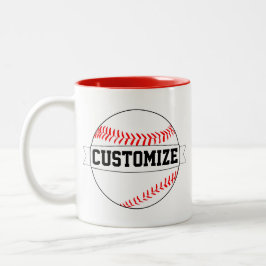 Taza Bicolor Nombre del equipo del Personalizado de béisbol y v