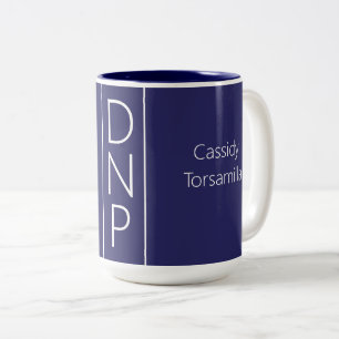 Taza Bicolor Nombre del graduado DNP Azul