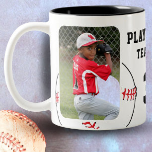 Taza Bicolor Nombre del jugador de béisbol Número Equipo 2 Foto
