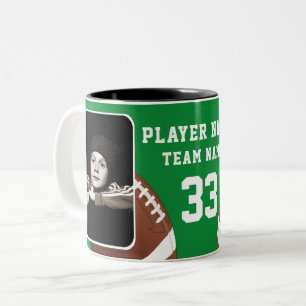 Taza Bicolor Nombre del jugador de fútbol Número Equipo 2 Fotos