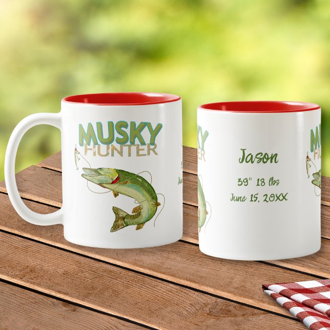 Taza Bicolor Nombre Fecha Medidas Cazador de Muskys (Subido por el creador)