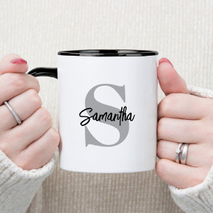 Taza Bicolor Nombre inicial del monograma