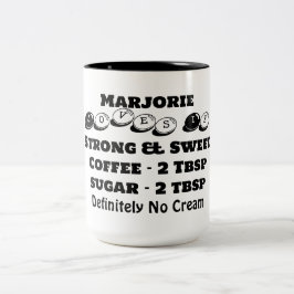 Taza Bicolor Nombre minimalista moderno funky Amante del café