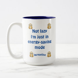 Taza Bicolor Nombre personalizado Adolescente no perezoso modo 