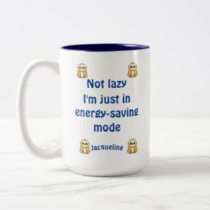 Taza Bicolor Nombre personalizado Adolescente no perezoso modo 