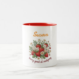 Taza Bicolor Nombre personalizado Berry Good en Mahjong Retro