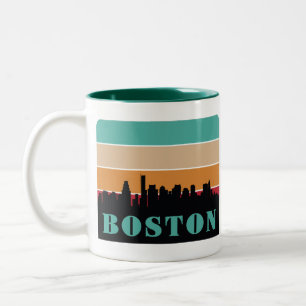 Taza Bicolor Nombre personalizado Boston Massachusetts