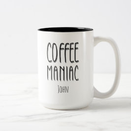 Taza Bicolor Nombre personalizado Café Maniac - Gracioso