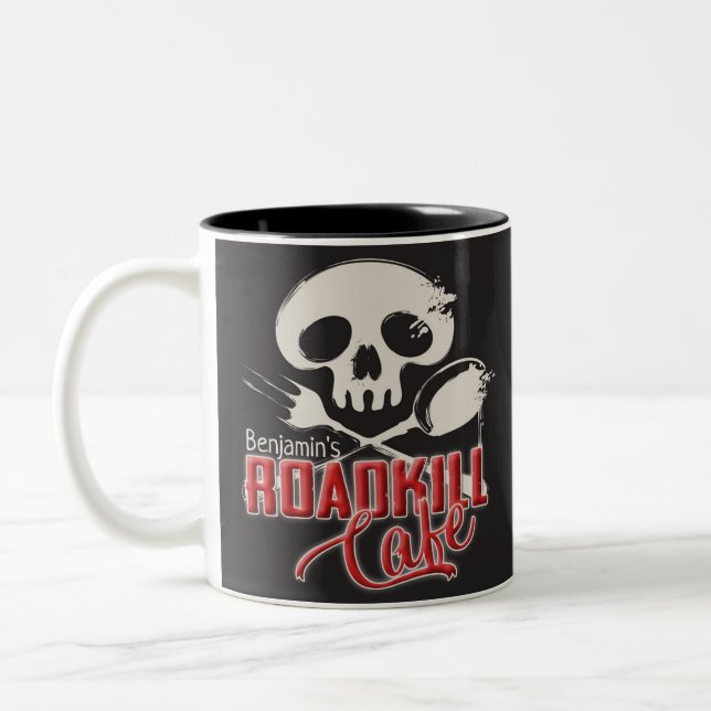 Taza Bicolor NOMBRE Personalizado Cheeky Roadkill Cafe Diner (Izquierda)