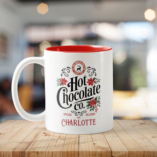 Taza Bicolor Nombre personalizado Chocolate caliente Navidades  (Subido por el creador)