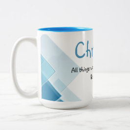 Taza Bicolor Nombre personalizado cita azul alentadora e inspir