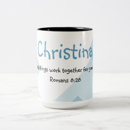 Taza Bicolor Nombre personalizado cita de la Biblia Inspiradora