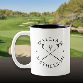 Taza Bicolor Nombre personalizado Clubes de golf clásicos