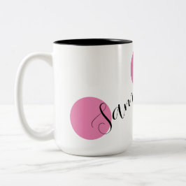 Taza Bicolor Nombre personalizado color rosa