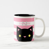 Nombre personalizado de gato negro y inicial
